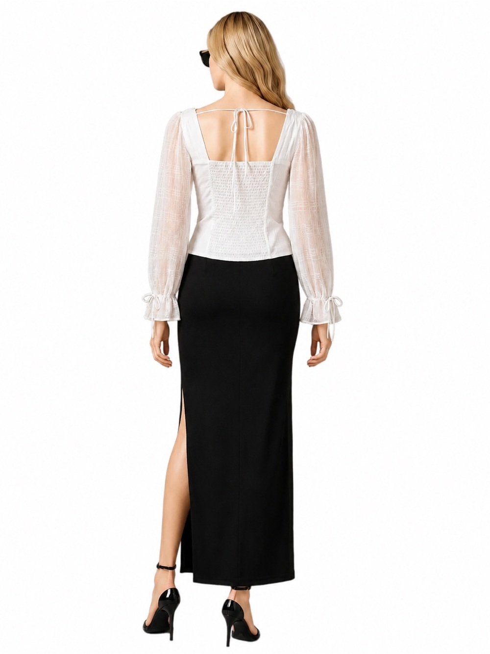 Audrey Parks x Francesca’s White Blouse Whimsical Coquette Fairy Core Ethereal - Picture 3 of 7